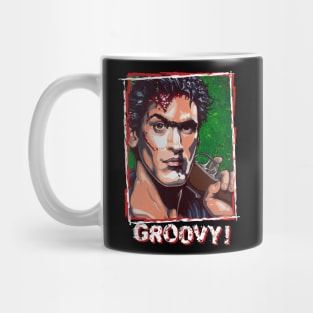 Ash from The Evil Dead GROOVY version Mug